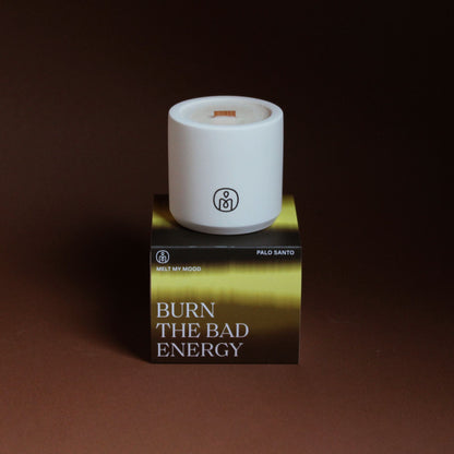 Burn The Bad Energy illatgyertya – spirituális energizáló hangulatot teremtő kézműves szójagyertya